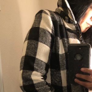 Black and White Toggle Coat